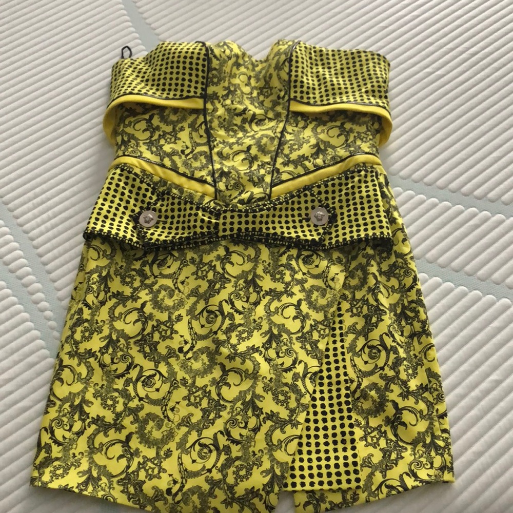 Versace black and yellow dress